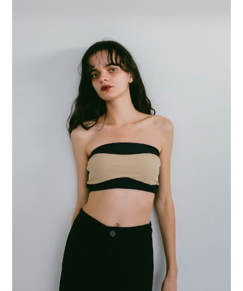 ILANIS(イラニス)の「Ease Two-Tone Bandeau|カップ付きバイカラーバンドゥ(チューブトップ・レディース・ブルー系その他/ベージュ系その他/ブラック×ホワイト・S/M)」の12枚目の写真