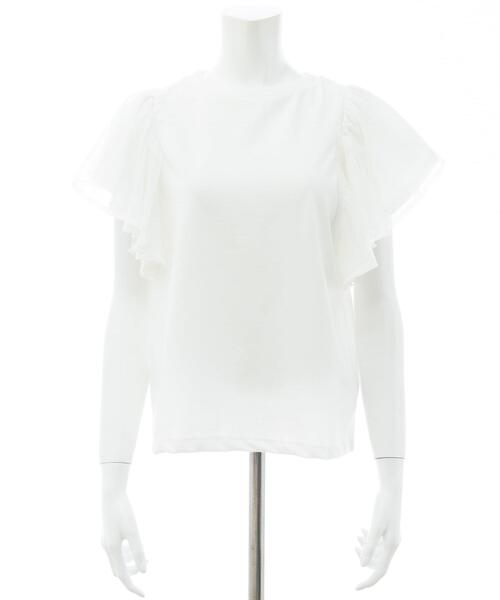 SOELA(ソエラ)の「【INGNI SOELA】ドットチュールフリルTシャツ/WEB限定(Tシャツ/カットソー・レディース・オフホワイト/ブラック・FREE)」の18枚目の写真