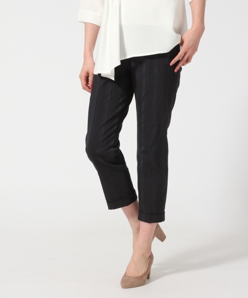 GLOBAL WORK（グローバルワーク）の「ナイロンレーヨンストレッチガラトラウザー/707483（その他パンツ・レディース・ライトパープル/ダークブルー/その他/ダークブラウン/ブルー系その他/ブルー・MEDIUM/SMALL/LARGE）」の3枚目の写真