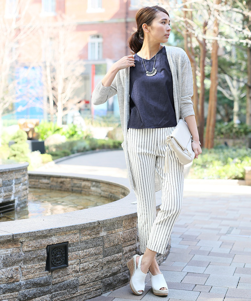 GLOBAL WORK（グローバルワーク）の「ナイロンレーヨンストレッチガラトラウザー/707483（その他パンツ・レディース・ライトパープル/ダークブルー/その他/ダークブラウン/ブルー系その他/ブルー・MEDIUM/SMALL/LARGE）」の20枚目の写真