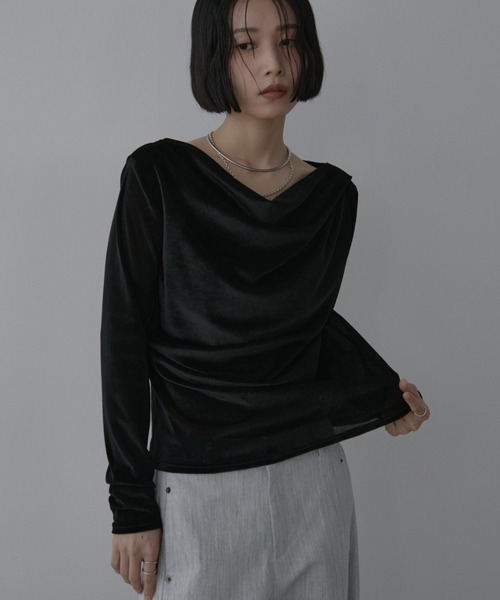 Aunt Marie's(アントマリーズ)の「シアーベロアドレーププルオーバー(Tシャツ/カットソー・レディース・ブラック/ブラウン/アイボリー・FREE)」の20枚目の写真
