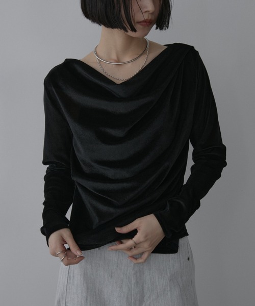 Aunt Marie's(アントマリーズ)の「シアーベロアドレーププルオーバー(Tシャツ/カットソー・レディース・ブラック/ブラウン/アイボリー・FREE)」の19枚目の写真