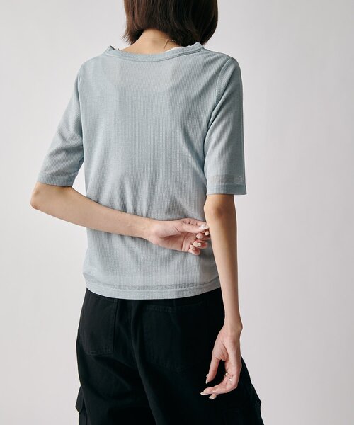 goocy(グーシー)の「シアーテレコレイヤードトップス(Tシャツ/カットソー・レディース・グレー/チャコールグレー/ホワイト/ブラック・FREE)」の7枚目の写真
