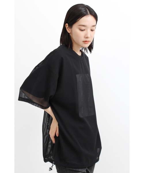 TORUNE(トルネ)の「TORUNE∴メッシュレーヤードTシャツ(Tシャツ/カットソー・レディース・ホワイト/ブラック・M/L)」の2枚目の写真