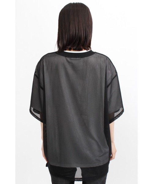 TORUNE(トルネ)の「TORUNE∴メッシュレーヤードTシャツ(Tシャツ/カットソー・レディース・ホワイト/ブラック・M/L)」の16枚目の写真