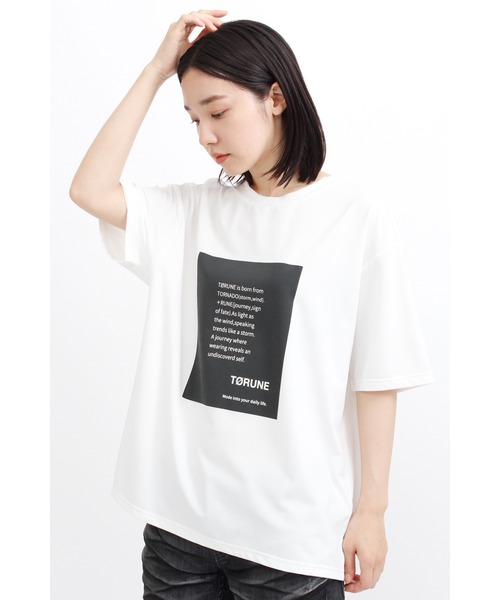 TORUNE(トルネ)の「TORUNE∴メッシュレーヤードTシャツ(Tシャツ/カットソー・レディース・ホワイト/ブラック・M/L)」の6枚目の写真