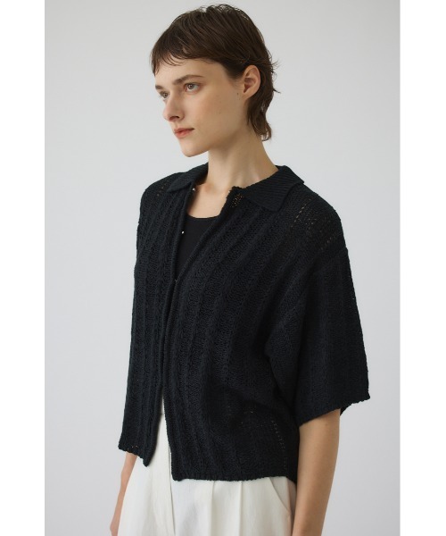 RIM.ARK(リムアーク)の「Summer knit shirt(サマー ニット シャツ)(ニット/セーター・レディース・ブラック/グレー/ライトグリーン・FREE)」の6枚目の写真