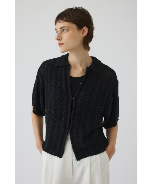 RIM.ARK(リムアーク)の「Summer knit shirt(サマー ニット シャツ)(ニット/セーター・レディース・ブラック/グレー/ライトグリーン・FREE)」の10枚目の写真