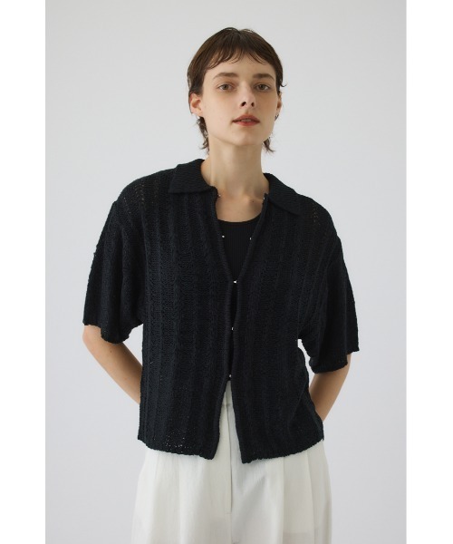 RIM.ARK(リムアーク)の「Summer knit shirt(サマー ニット シャツ)(ニット/セーター・レディース・ブラック/グレー/ライトグリーン・FREE)」の11枚目の写真