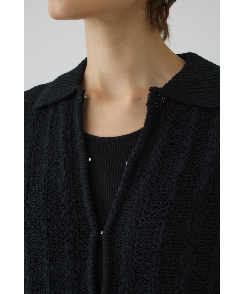 RIM.ARK(リムアーク)の「Summer knit shirt(サマー ニット シャツ)(ニット/セーター・レディース・ブラック/グレー/ライトグリーン・FREE)」の15枚目の写真
