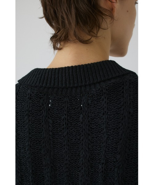 RIM.ARK(リムアーク)の「Summer knit shirt(サマー ニット シャツ)(ニット/セーター・レディース・ブラック/グレー/ライトグリーン・FREE)」の16枚目の写真