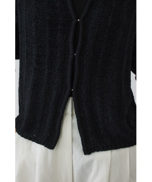 RIM.ARK(リムアーク)の「Summer knit shirt(サマー ニット シャツ)(ニット/セーター・レディース・ブラック/グレー/ライトグリーン・FREE)」の18枚目の写真