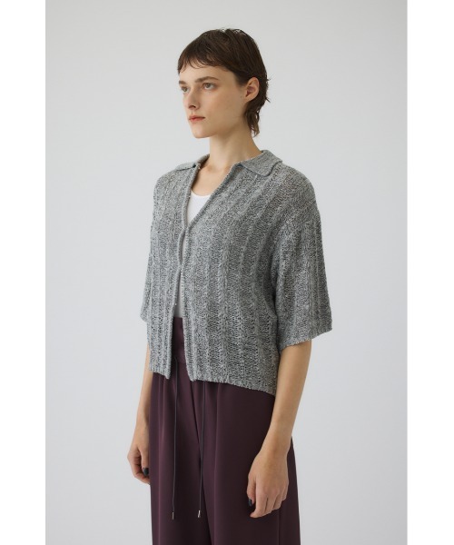 RIM.ARK(リムアーク)の「Summer knit shirt(サマー ニット シャツ)(ニット/セーター・レディース・ブラック/グレー/ライトグリーン・FREE)」の19枚目の写真