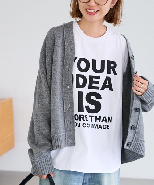 FRAMeWORK(フレームワーク)の「≪WEB限定 / 追加≫ロゴロンTee(Tシャツ/カットソー・レディース・チャコールグレー/ホワイト・FREE)」の2枚目の写真