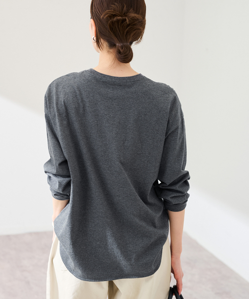 FRAMeWORK(フレームワーク)の「≪WEB限定 / 追加≫ロゴロンTee(Tシャツ/カットソー・レディース・チャコールグレー/ホワイト・FREE)」の9枚目の写真