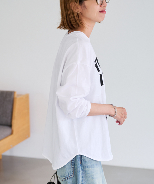 FRAMeWORK(フレームワーク)の「≪WEB限定 / 追加≫ロゴロンTee(Tシャツ/カットソー・レディース・チャコールグレー/ホワイト・FREE)」の16枚目の写真