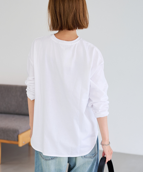 FRAMeWORK(フレームワーク)の「≪WEB限定 / 追加≫ロゴロンTee(Tシャツ/カットソー・レディース・チャコールグレー/ホワイト・FREE)」の17枚目の写真