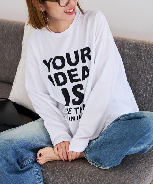 FRAMeWORK(フレームワーク)の「≪WEB限定 / 追加≫ロゴロンTee(Tシャツ/カットソー・レディース・チャコールグレー/ホワイト・FREE)」の18枚目の写真
