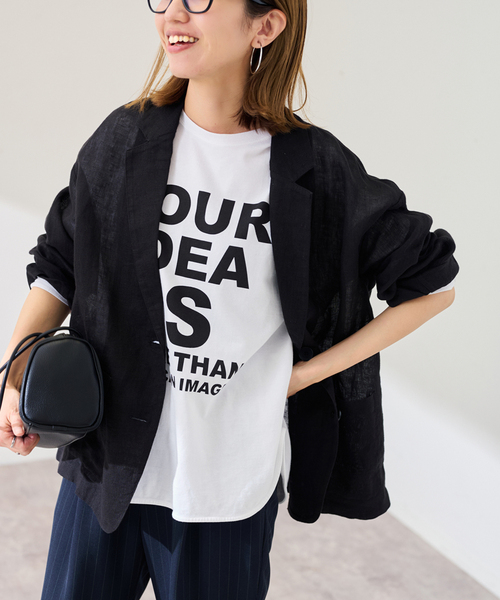 FRAMeWORK(フレームワーク)の「≪WEB限定 / 追加≫ロゴロンTee(Tシャツ/カットソー・レディース・チャコールグレー/ホワイト・FREE)」の21枚目の写真