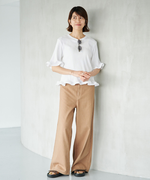 IENA（イエナ）の「オーガニックコットン WAVE Tシャツ（Tシャツ/カットソー・レディース・ブルー系その他/ブラック/ホワイト・FREE）」の5枚目の写真