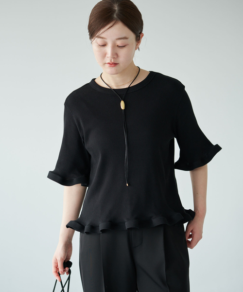 IENA（イエナ）の「オーガニックコットン WAVE Tシャツ（Tシャツ/カットソー・レディース・ブルー系その他/ブラック/ホワイト・FREE）」の7枚目の写真