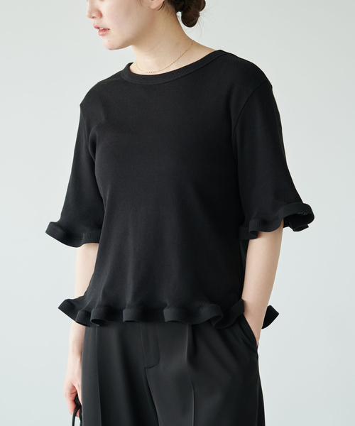 IENA（イエナ）の「オーガニックコットン WAVE Tシャツ（Tシャツ/カットソー・レディース・ブルー系その他/ブラック/ホワイト・FREE）」の12枚目の写真