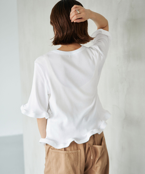 IENA（イエナ）の「オーガニックコットン WAVE Tシャツ（Tシャツ/カットソー・レディース・ブルー系その他/ブラック/ホワイト・FREE）」の20枚目の写真