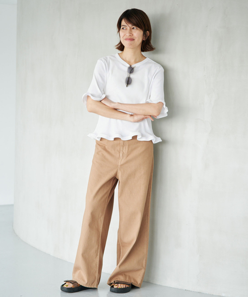 IENA（イエナ）の「オーガニックコットン WAVE Tシャツ（Tシャツ/カットソー・レディース・ブルー系その他/ブラック/ホワイト・FREE）」の21枚目の写真