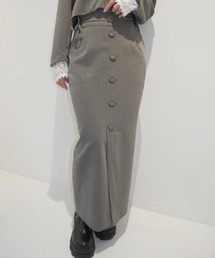 waist ribbon cut out pencil skirt