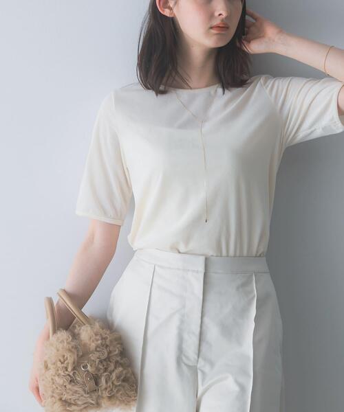 URBAN RESEARCH ROSSO WOMEN(アーバンリサーチ ロッソ)の「バックスリットシアーベロアカットソー(Tシャツ/カットソー・レディース・オフホワイト/ライトピンク/ブルー/イエロー・FREE)」の5枚目の写真