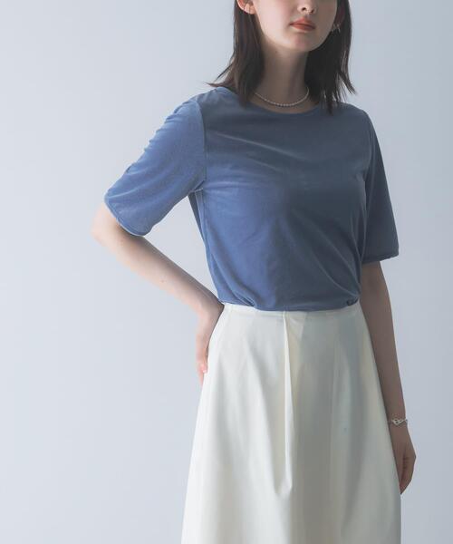 URBAN RESEARCH ROSSO WOMEN(アーバンリサーチ ロッソ)の「バックスリットシアーベロアカットソー(Tシャツ/カットソー・レディース・オフホワイト/ライトピンク/ブルー/イエロー・FREE)」の9枚目の写真