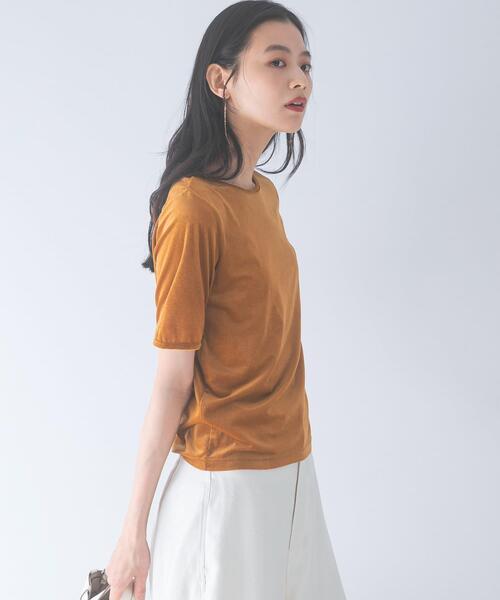 URBAN RESEARCH ROSSO WOMEN(アーバンリサーチ ロッソ)の「バックスリットシアーベロアカットソー(Tシャツ/カットソー・レディース・オフホワイト/ライトピンク/ブルー/イエロー・FREE)」の16枚目の写真