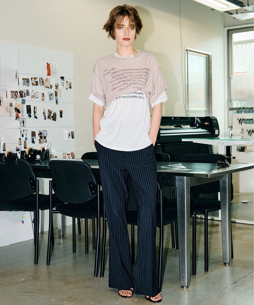 PRANK PROJECT(プランクプロジェクト)の「テキストプリントT / Text Print T-shirt(Tシャツ/カットソー・レディース・ホワイト/ライトグレー/ネイビー/ピンク・FREE)」の8枚目の写真