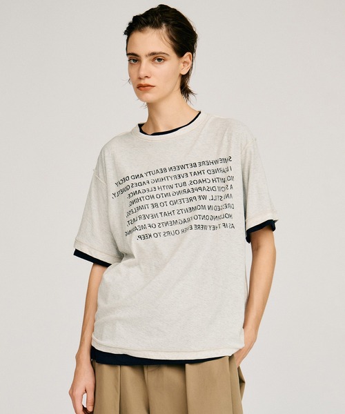 PRANK PROJECT(プランクプロジェクト)の「テキストプリントT / Text Print T-shirt(Tシャツ/カットソー・レディース・ホワイト/ライトグレー/ネイビー/ピンク・FREE)」の9枚目の写真