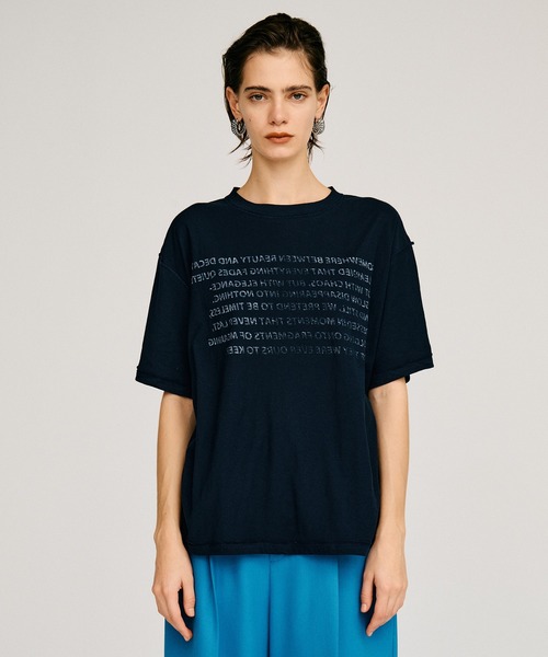 PRANK PROJECT(プランクプロジェクト)の「テキストプリントT / Text Print T-shirt(Tシャツ/カットソー・レディース・ホワイト/ライトグレー/ネイビー/ピンク・FREE)」の10枚目の写真