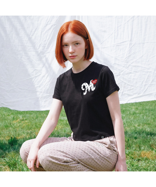 MASMARULEZ APPAREL（マスマルールズ アパレル）の「Dot Heart Crop T-Shirt_2 Colors（Tシャツ/カットソー・レディース・ブラック/ホワイト・FREE）」の2枚目の写真