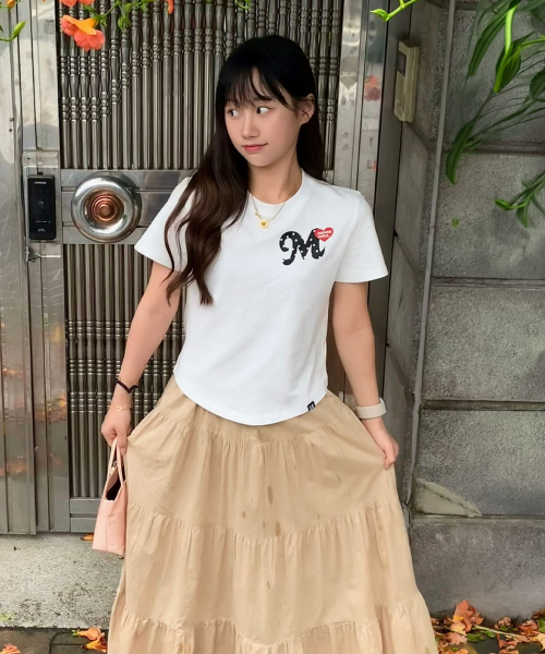 MASMARULEZ APPAREL（マスマルールズ アパレル）の「Dot Heart Crop T-Shirt_2 Colors（Tシャツ/カットソー・レディース・ブラック/ホワイト・FREE）」の6枚目の写真