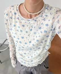 ミニフラワー柄シアートップス