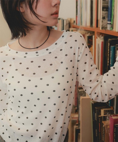 miette（ミエット）の「ベーシックロングフィンガートップス（Tシャツ/カットソー・レディース・オフホワイト/チャコール/ブラック・FREE）」の7枚目の写真