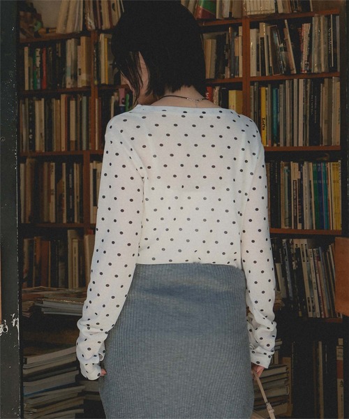 miette（ミエット）の「ベーシックロングフィンガートップス（Tシャツ/カットソー・レディース・オフホワイト/チャコール/ブラック・FREE）」の9枚目の写真