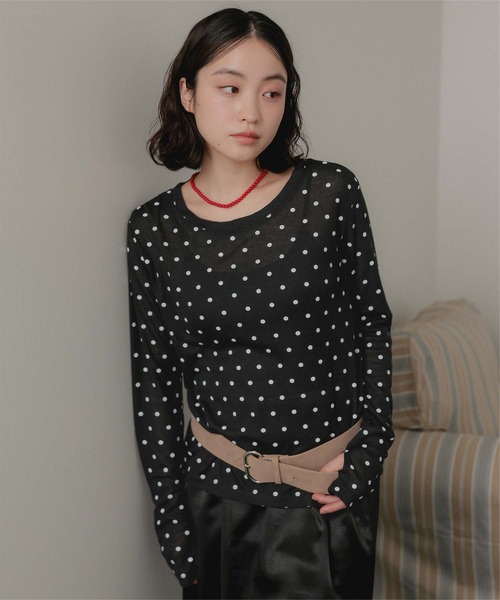 miette（ミエット）の「ベーシックロングフィンガートップス（Tシャツ/カットソー・レディース・オフホワイト/チャコール/ブラック・FREE）」の11枚目の写真