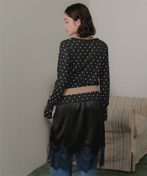 miette（ミエット）の「ベーシックロングフィンガートップス（Tシャツ/カットソー・レディース・オフホワイト/チャコール/ブラック・FREE）」の13枚目の写真