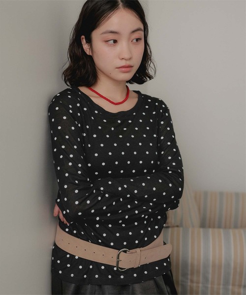 miette（ミエット）の「ベーシックロングフィンガートップス（Tシャツ/カットソー・レディース・オフホワイト/チャコール/ブラック・FREE）」の15枚目の写真