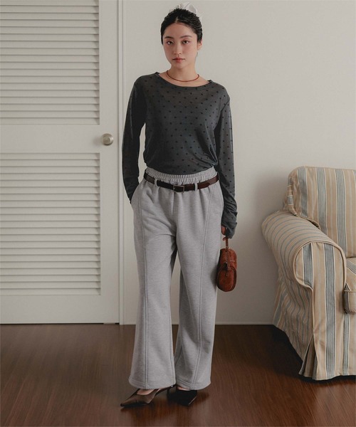 miette（ミエット）の「ベーシックロングフィンガートップス（Tシャツ/カットソー・レディース・オフホワイト/チャコール/ブラック・FREE）」の18枚目の写真