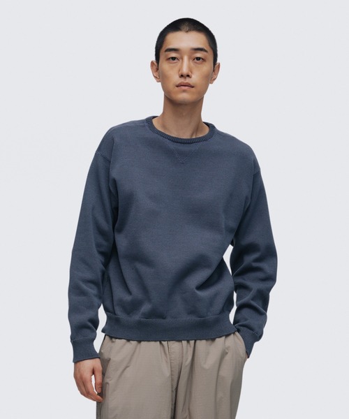 WILD THINGS(ワイルドシングス)の「ファーニット ガゼットクルー│FIR-KNIT GUSSET CREW(ニット/セーター・メンズ・ベージュ/グレー/ブラック・S/M/L/XL)」の1枚目の写真