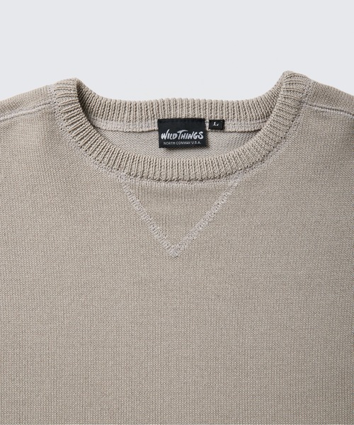 WILD THINGS(ワイルドシングス)の「ファーニット ガゼットクルー│FIR-KNIT GUSSET CREW(ニット/セーター・メンズ・ベージュ/グレー/ブラック・S/M/L/XL)」の13枚目の写真