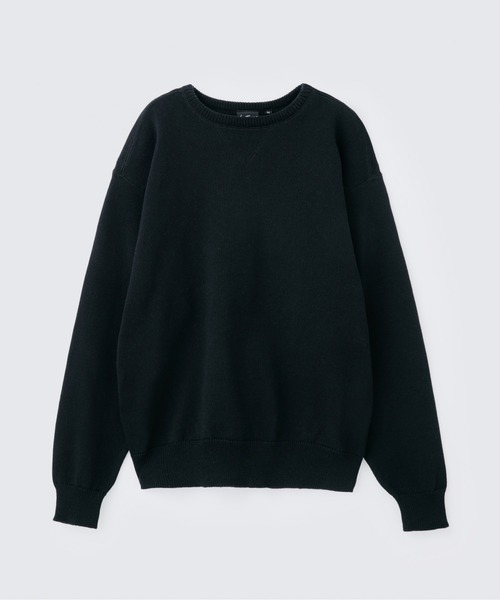 WILD THINGS(ワイルドシングス)の「ファーニット ガゼットクルー│FIR-KNIT GUSSET CREW(ニット/セーター・メンズ・ベージュ/グレー/ブラック・S/M/L/XL)」の4枚目の写真