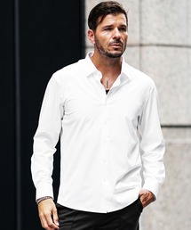 シームレスストレッチ長袖シャツ メンズ 無地 夏服