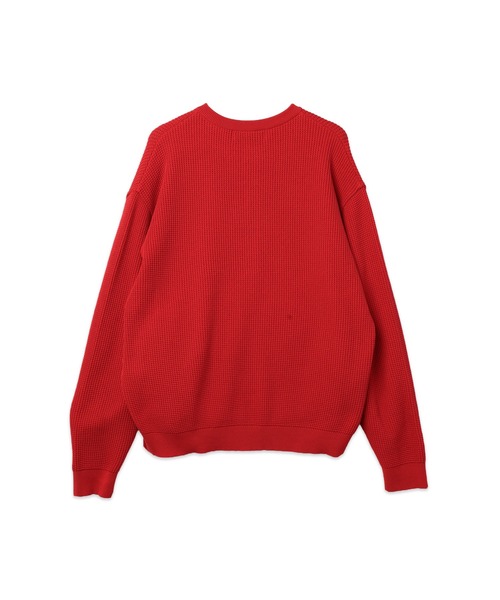 CULLNI(クルニ)の「Organic Cotton Waffle Minimal Henley Neck Knit Pullover(ニット/セーター・メンズ・レッド/ブラック/ブラウン系/ネイビー系・1/0/2)」の7枚目の写真