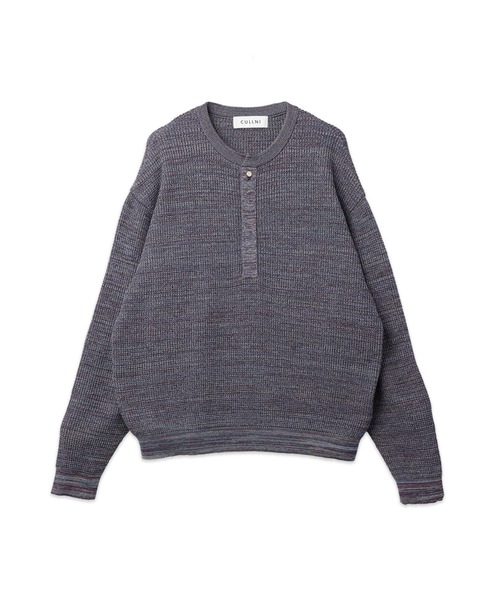 CULLNI(クルニ)の「Organic Cotton Waffle Minimal Henley Neck Knit Pullover(ニット/セーター・メンズ・レッド/ブラック/ブラウン系/ネイビー系・1/0/2)」の11枚目の写真